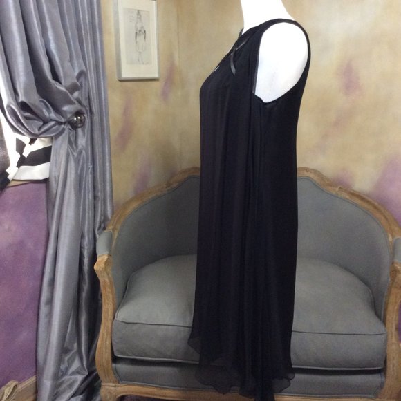 MaxStudio silk mesh chiffon one shoulder cocktail dress, size 6 - Picture 3 of 10